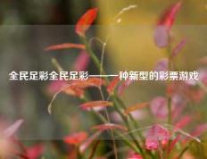 全民足彩全民足彩——一种新型的彩票游戏