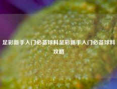 足彩新手入门必备球料足彩新手入门必备球料攻略