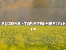 足彩怎样判断上下盘如何正确地判断足彩的上下盘