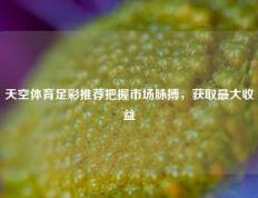 天空体育足彩推荐把握市场脉搏，获取最大收益