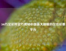 500万足彩网官方揭秘中国最大规模的在线彩票平台