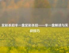 足彩杀招半一盘足彩杀招——半一盘解读与实战技巧