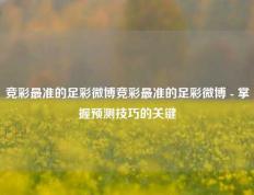 竞彩最准的足彩微博竞彩最准的足彩微博 - 掌握预测技巧的关键