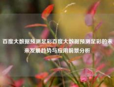 百度大数据预测足彩百度大数据预测足彩的未来发展趋势与应用前景分析