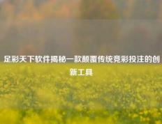 足彩天下软件揭秘一款颠覆传统竞彩投注的创新工具