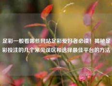 足彩一般看哪些网站足彩爱好者必读！揭秘足彩投注的几个常见误区和选择最佳平台的方法