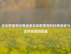 足彩吧豪哥经典语录足彩吧豪哥的经典语录与足球智慧的结晶