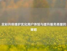 足彩升级维护优化用户体验与提升服务质量的策略