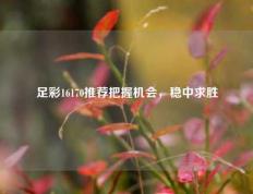 足彩16170推荐把握机会，稳中求胜