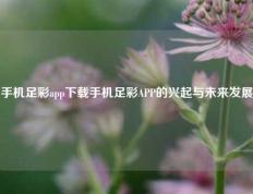 手机足彩app下载手机足彩APP的兴起与未来发展
