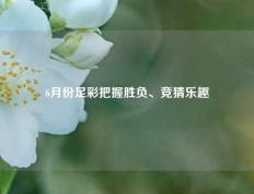 6月份足彩把握胜负、竞猜乐趣