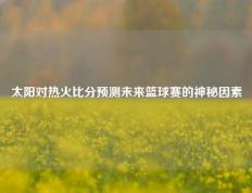 太阳对热火比分预测未来篮球赛的神秘因素