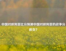 中国对叙利亚比分预测中国对叙利亚的战争分胜负？
