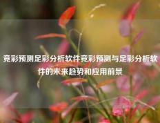 竞彩预测足彩分析软件竞彩预测与足彩分析软件的未来趋势和应用前景