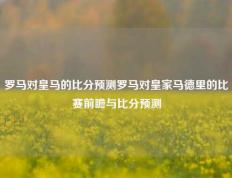 罗马对皇马的比分预测罗马对皇家马德里的比赛前瞻与比分预测