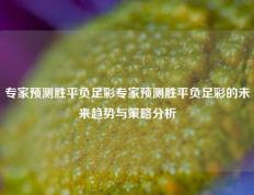 专家预测胜平负足彩专家预测胜平负足彩的未来趋势与策略分析