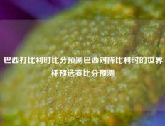 巴西打比利时比分预测巴西对阵比利时的世界杯预选赛比分预测