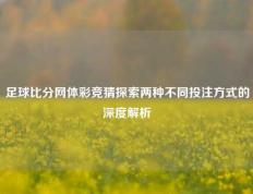 足球比分网体彩竞猜探索两种不同投注方式的深度解析