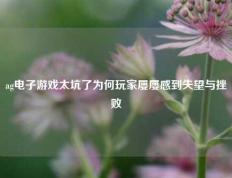 ag电子游戏太坑了为何玩家屡屡感到失望与挫败