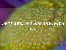 ag电子游戏玩法AG电子游戏的神秘魅力与多样玩法