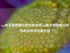 mg电子游戏藏分软件的名称mg电子游戏藏分软件的名称及功能分析