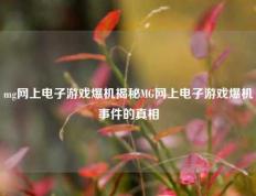 mg网上电子游戏爆机揭秘MG网上电子游戏爆机事件的真相