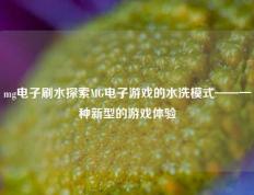 mg电子刷水探索MG电子游戏的水洗模式——一种新型的游戏体验
