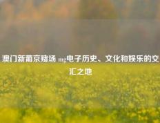 澳门新葡京赌场 mg电子历史、文化和娱乐的交汇之地