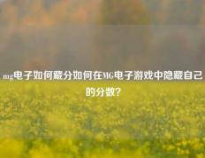 mg电子如何藏分如何在MG电子游戏中隐藏自己的分数？