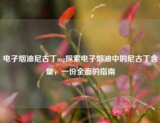 电子烟油尼古丁mg探索电子烟油中的尼古丁含量，一份全面的指南