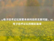 ag电子技术论坛探索未来科技的无限可能，AG电子技术论坛的精彩篇章