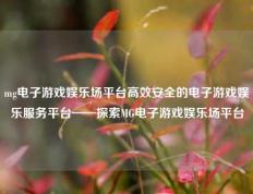 mg电子游戏娱乐场平台高效安全的电子游戏娱乐服务平台——探索MG电子游戏娱乐场平台