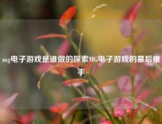 mg电子游戏是谁做的探索MG电子游戏的幕后推手