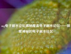 mg电子刷水论坛揭秘魔盒电子刷水论坛——探索神秘的电子刷水社区