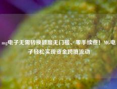 mg电子无需转换额度无门槛、零手续费！MG电子轻松实现资金跨境流动