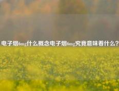 电子烟6mg什么概念电子烟6mg究竟意味着什么？