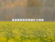 英超赛程表利物浦比分预测