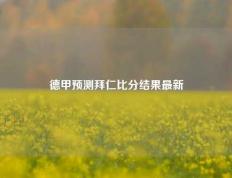 德甲预测拜仁比分结果最新