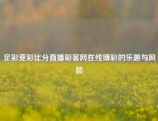 足彩竞彩比分直播彩客网在线博彩的乐趣与风险