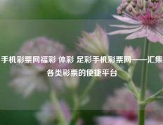手机彩票网福彩 体彩 足彩手机彩票网——汇集各类彩票的便捷平台