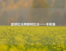 篮球比分网即时比分一一手机版