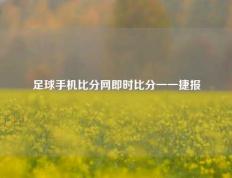 足球手机比分网即时比分一一捷报