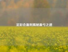 足彩会盈利揭秘盈亏之道