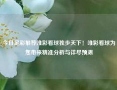今日足彩推荐唯彩看球独步天下！唯彩看球为您带来精准分析与详尽预测