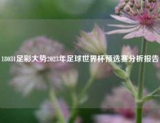 18031足彩大势2023年足球世界杯预选赛分析报告