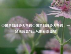 中国足彩超级大乐透中国足彩超级大乐透，一场集智慧与运气的彩票盛宴