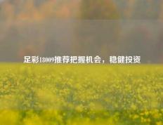 足彩18009推荐把握机会，稳健投资