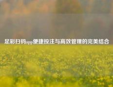 足彩扫码app便捷投注与高效管理的完美结合