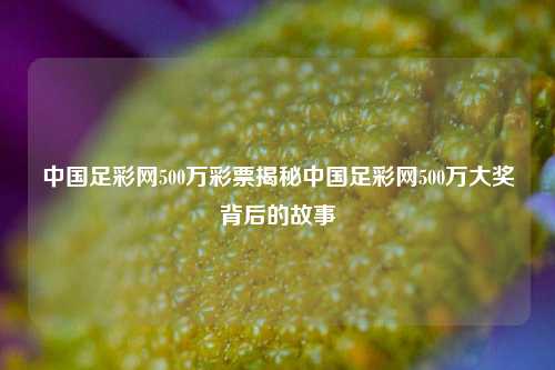 中国足彩网500万彩票揭秘中国足彩网500万大奖背后的故事