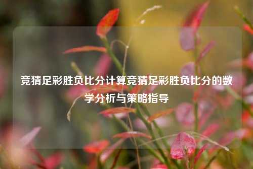 竞猜足彩胜负比分计算竞猜足彩胜负比分的数学分析与策略指导